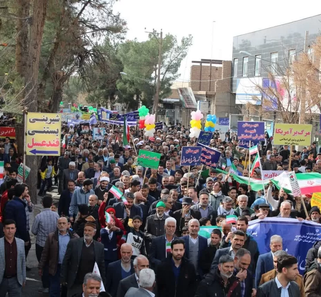 حضور مردم خلیل‌آباد در راهپیمایی ۲۲ بهمن