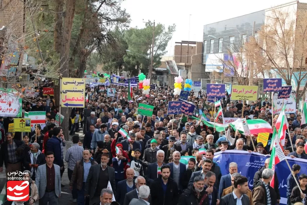 خروش مردم خلیل‌آباد در راهپیمایی ۲۲ بهمن