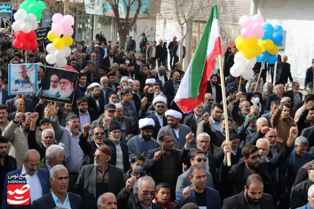 خروش مردم خلیل‌آباد در راهپیمایی ۲۲ بهمن