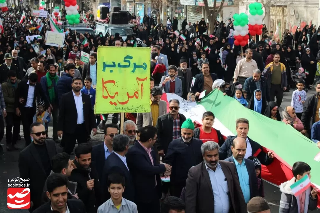 خروش مردم خلیل‌آباد در راهپیمایی ۲۲ بهمن
