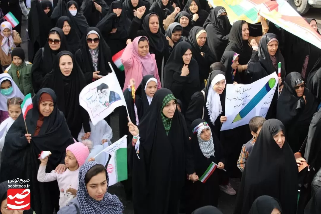 خروش مردم خلیل‌آباد در راهپیمایی ۲۲ بهمن