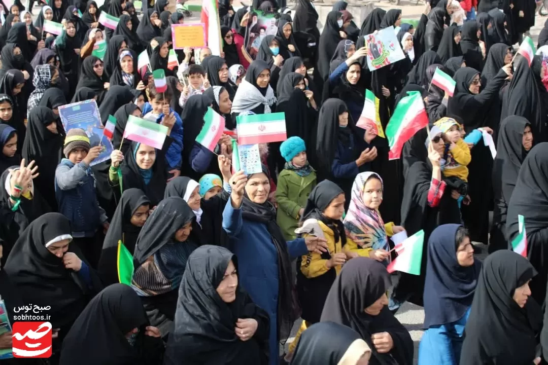 خروش مردم خلیل‌آباد در راهپیمایی ۲۲ بهمن