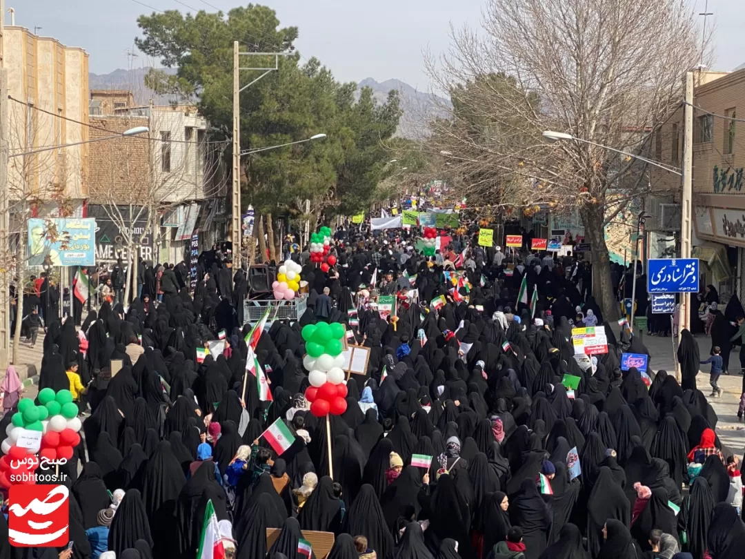 خروش مردم خلیل‌آباد در راهپیمایی ۲۲ بهمن