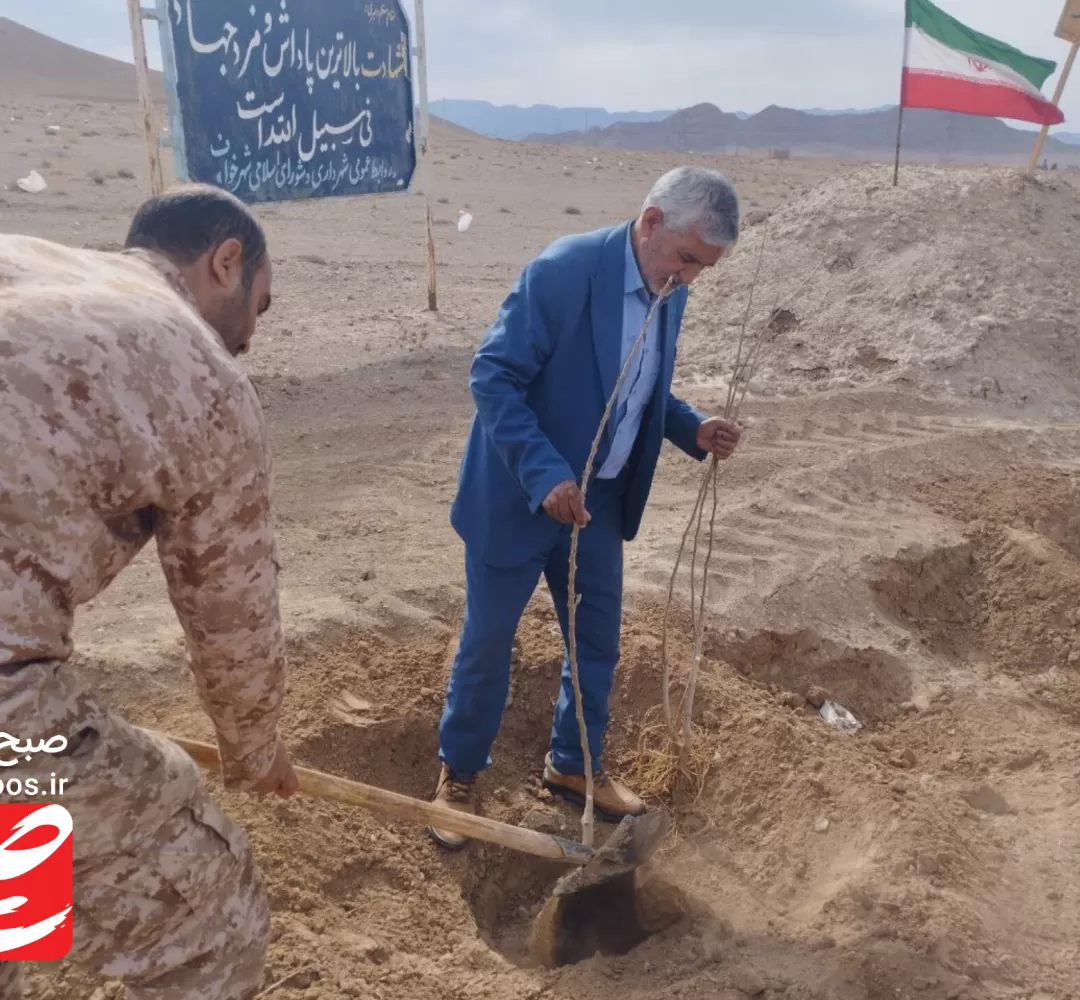 نهالکاری مسیر گلزار شهدای گمنام خواف