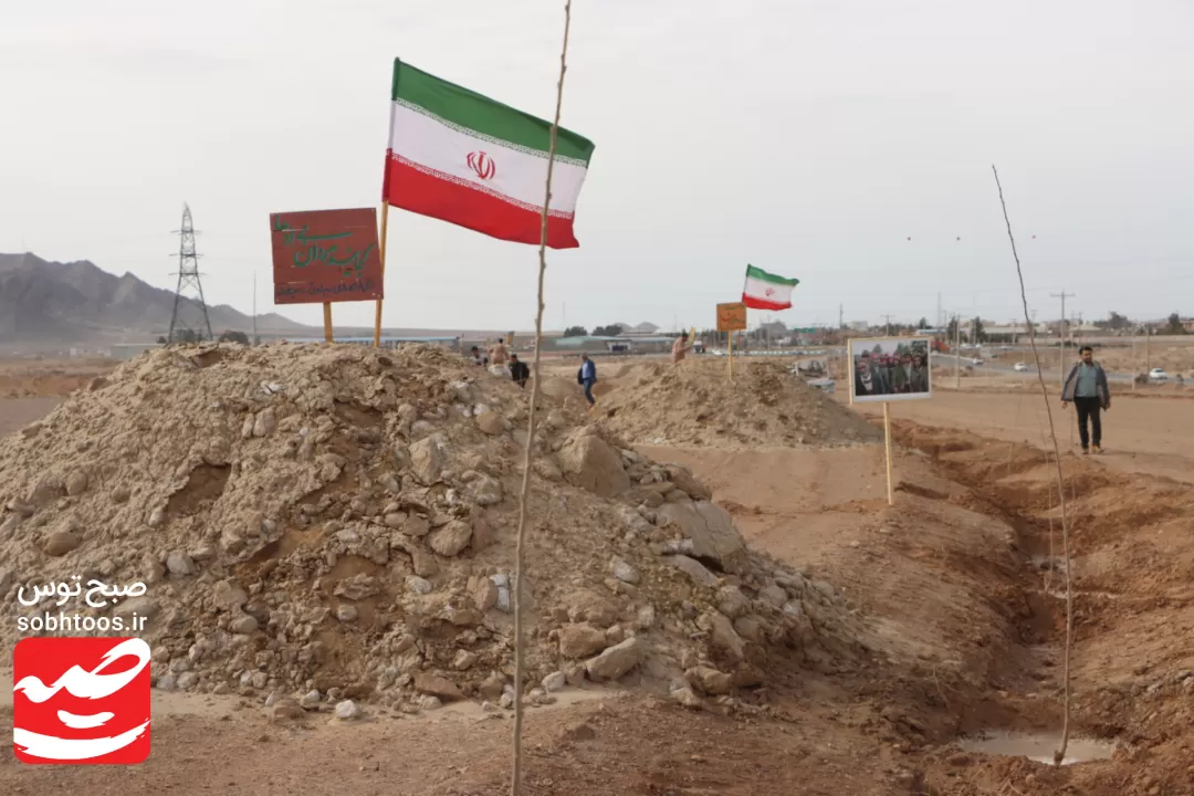 نهال‌کاری مسیر گلزار شهدای گمنام خواف