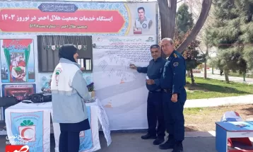 حال و هوای ایستگاه هلال‌احمر در ورودی خلیل‌آباد