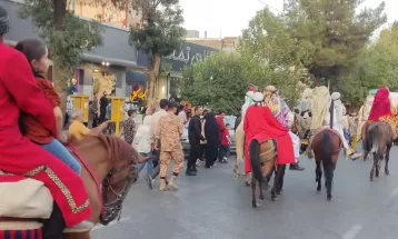 ورود کاروان نمادین امام رضا (ع) به نیشابور