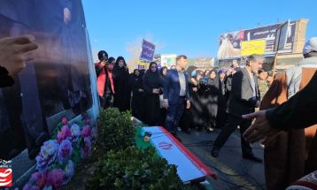 گلباران تمثال امام راحل در کاشمر