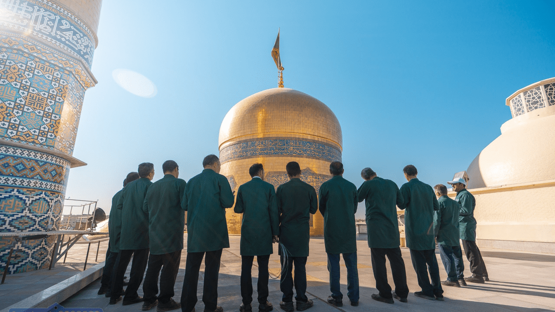 حرم امام رضا(ع) لباس جشن پوشید