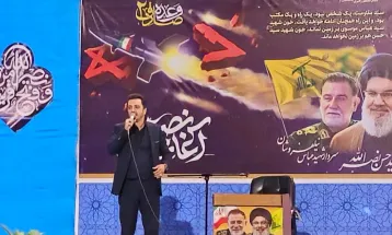 بزرگداشت شهید سیدحسن نصرالله در زیارتگاه شهید مدرس