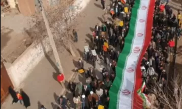 راهپیمایی مردم روستای فدیشه میان جلگه