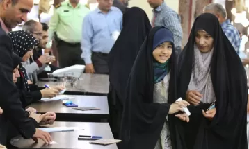 جلوه‌هایی از حضور پرشور کاشمری‌ها در انتخابات