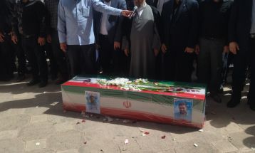 کلیپ مراسم تشییع پیکر شهید حجت‌پناه در سبزوار