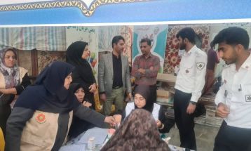 خدمت‌رسانی ۱۵ کادر درمان نیشابور به زائران اربعین