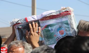 تشییع شهید مدافع وطن غلامرضا محمدزاده در کاشمر