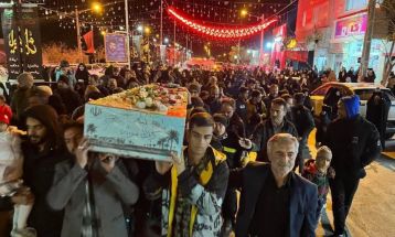 مراسم وداع با پیکر پاک شهید خوش‌نام در گناباد