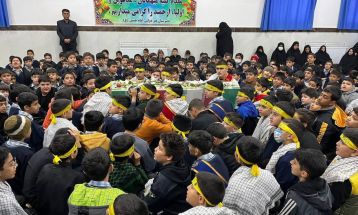 مراسم وداع با پیکر پاک شهید خوش‌نام در گناباد