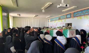 مراسم وداع با پیکر پاک شهید خوش‌نام در گناباد