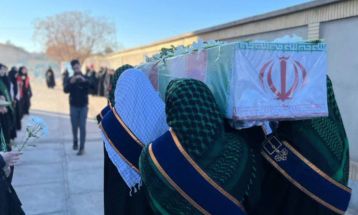 مراسم وداع با پیکر پاک شهید خوش‌نام در گناباد