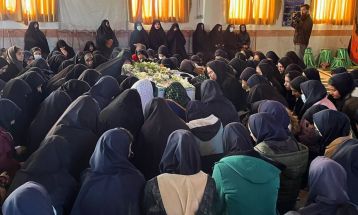 مراسم وداع با پیکر پاک شهید خوش‌نام در گناباد