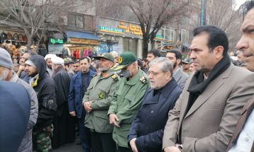 تشییع پیکر همسر شهید برونسی