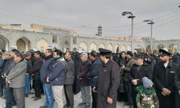 تشییع پیکر همسر شهید برونسی