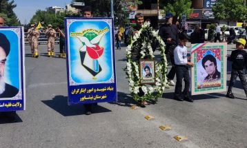 تشییع پیکر مطهر شهید مرشدلو در نیشابور