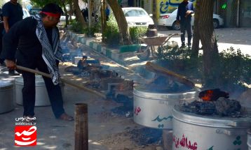 پخت 72 دیگ غذای نذری در قوچان